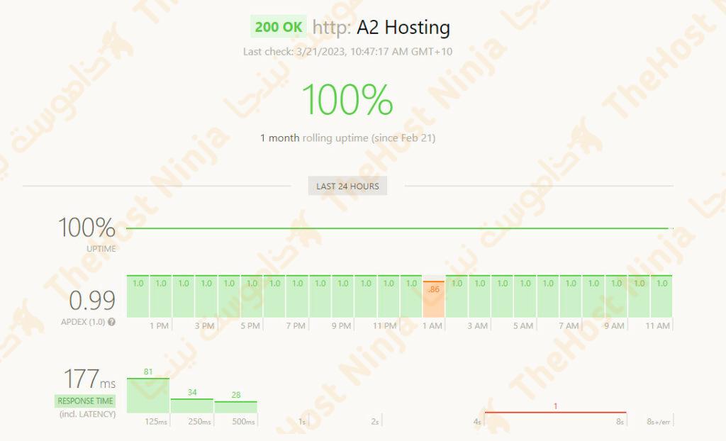A2 Hosting Speed Uptime Monitoring