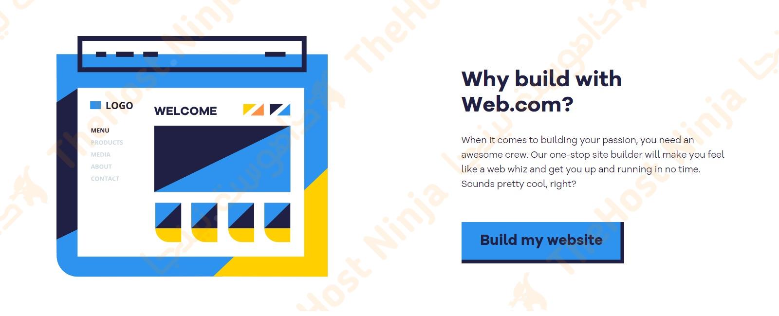 مراجعة باني المواقع web.com من استضافة هوست جيتور من موقع مراجعات ذاهوست.نينجا